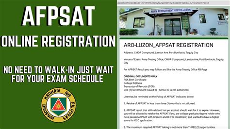 How to Register for AFPSAT Online. .